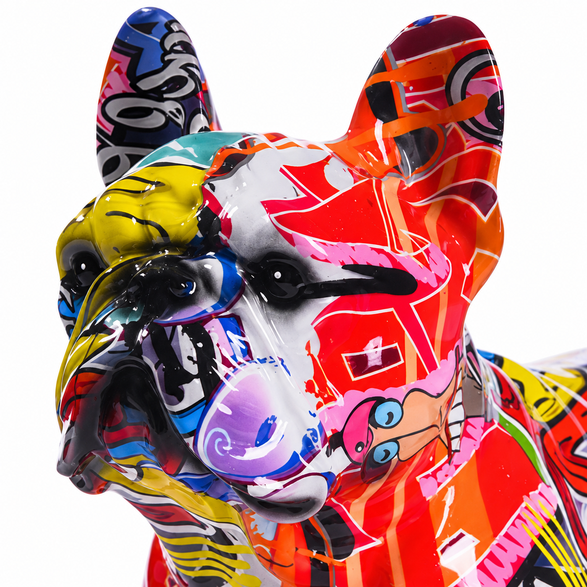 Decorative Resin Bulldog Figurine in Four Patterned Finishes