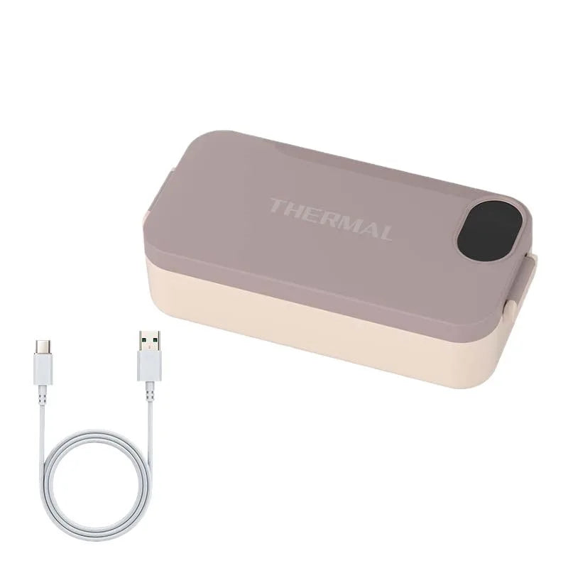 Electric Heated Lunch Box USB Rechargeable 900ml Stainless Steel