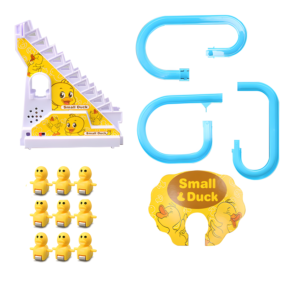Automatic Stair-Climbing Duck Track Toy with Music and Lights