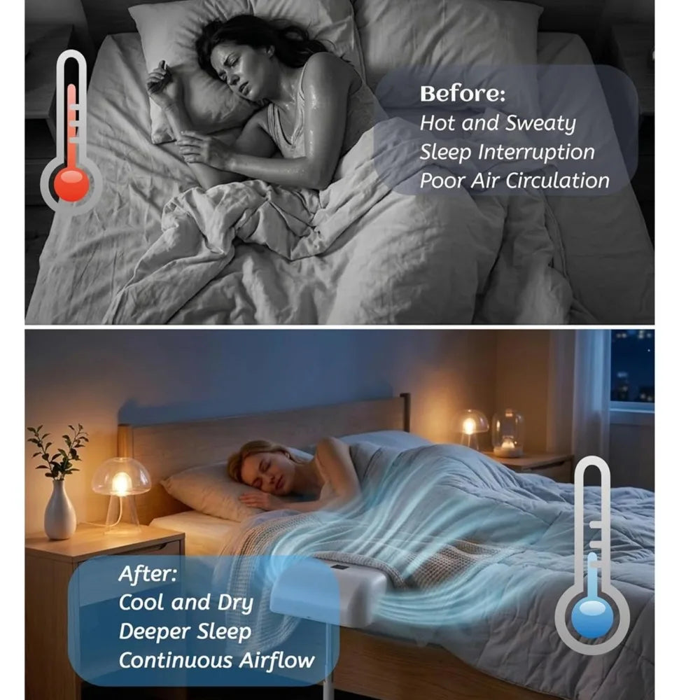 Under-Blanket Bed Cooling Fan with Remote & Timer