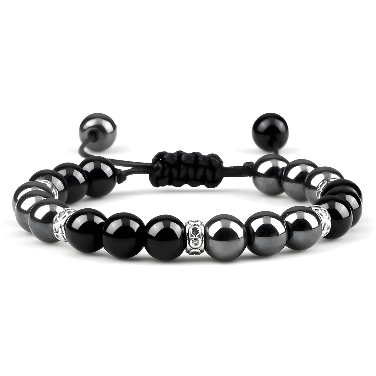 Adjustable Braided Bead Bracelet with Sliding Knot Closure