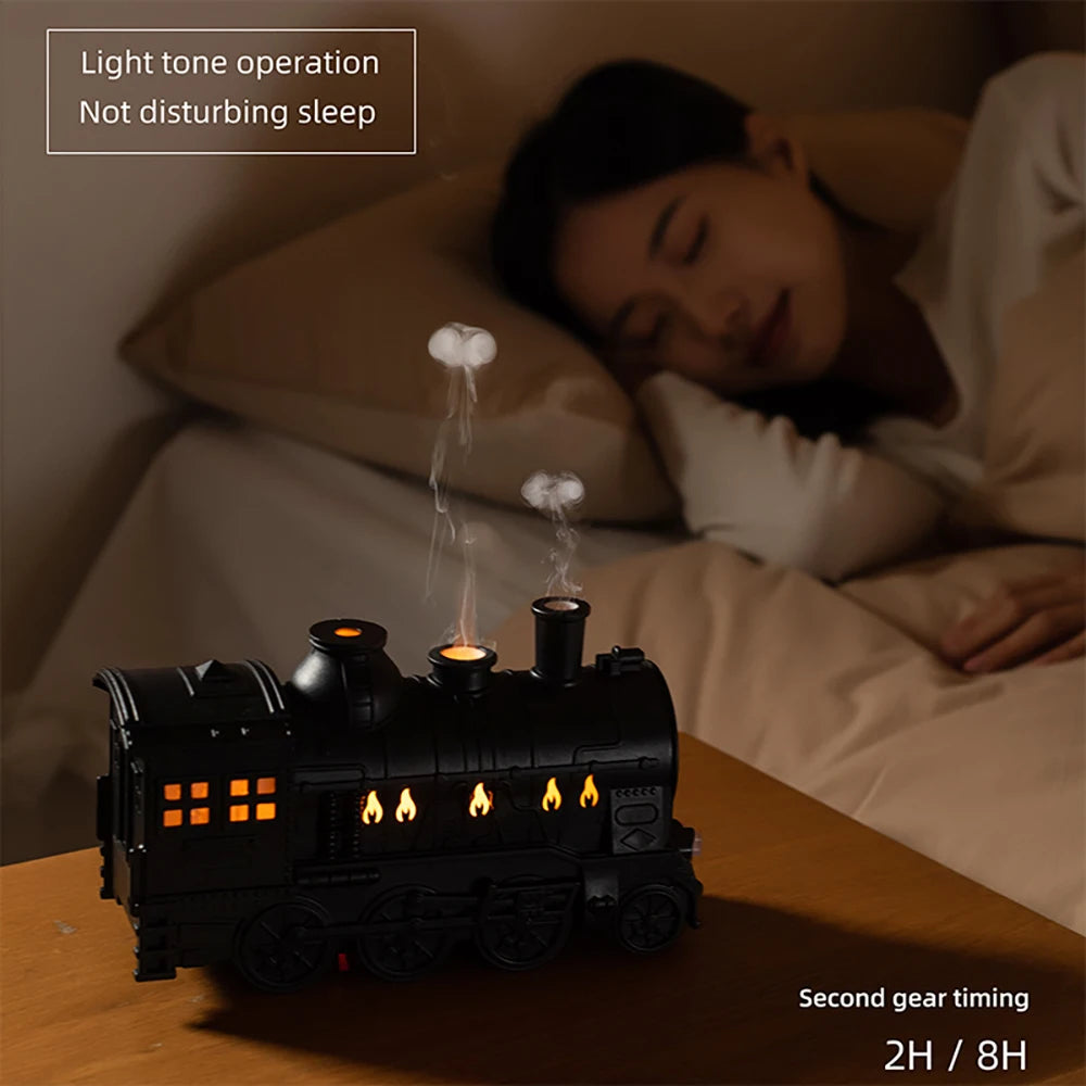 Innovative Vintage Steam Train Humidifier (Fog Effect & Relaxing Night Light)