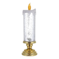 LED Glitter Candle, Flameless Decoration and Pedestal Base