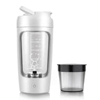 2-in-1 Portable Electric Protein Shaker Blender (Clump-Free Mixing & Powder Storage)