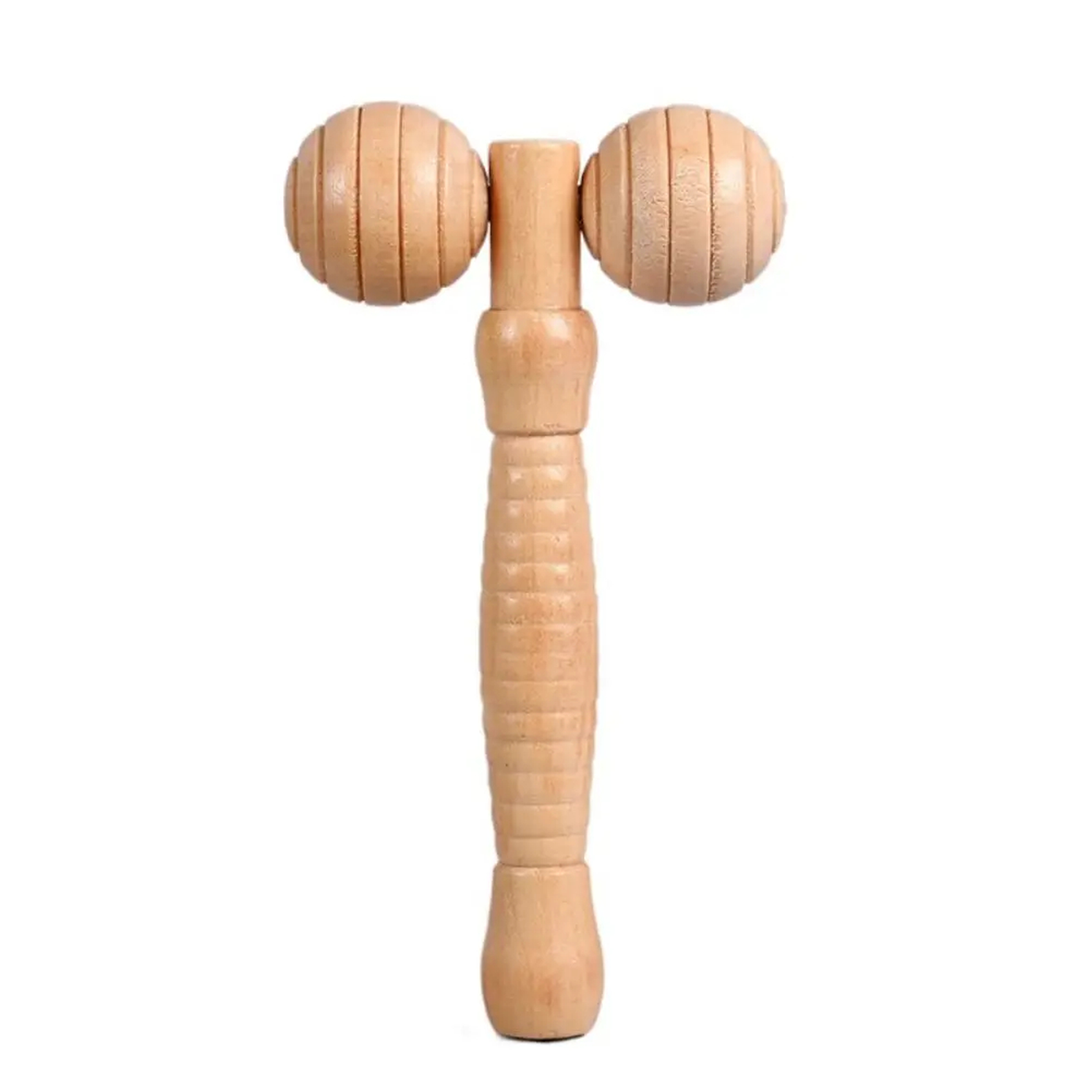 Wooden Roller Massager with Beaded Rollers for Arms, Legs & Shoulders