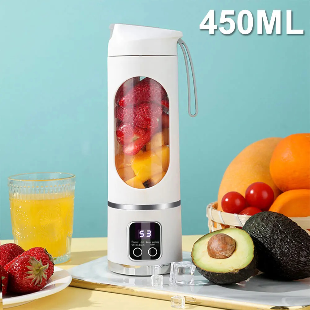 Portable Blender Cup 450ml USB Rechargeable 8-Blade
