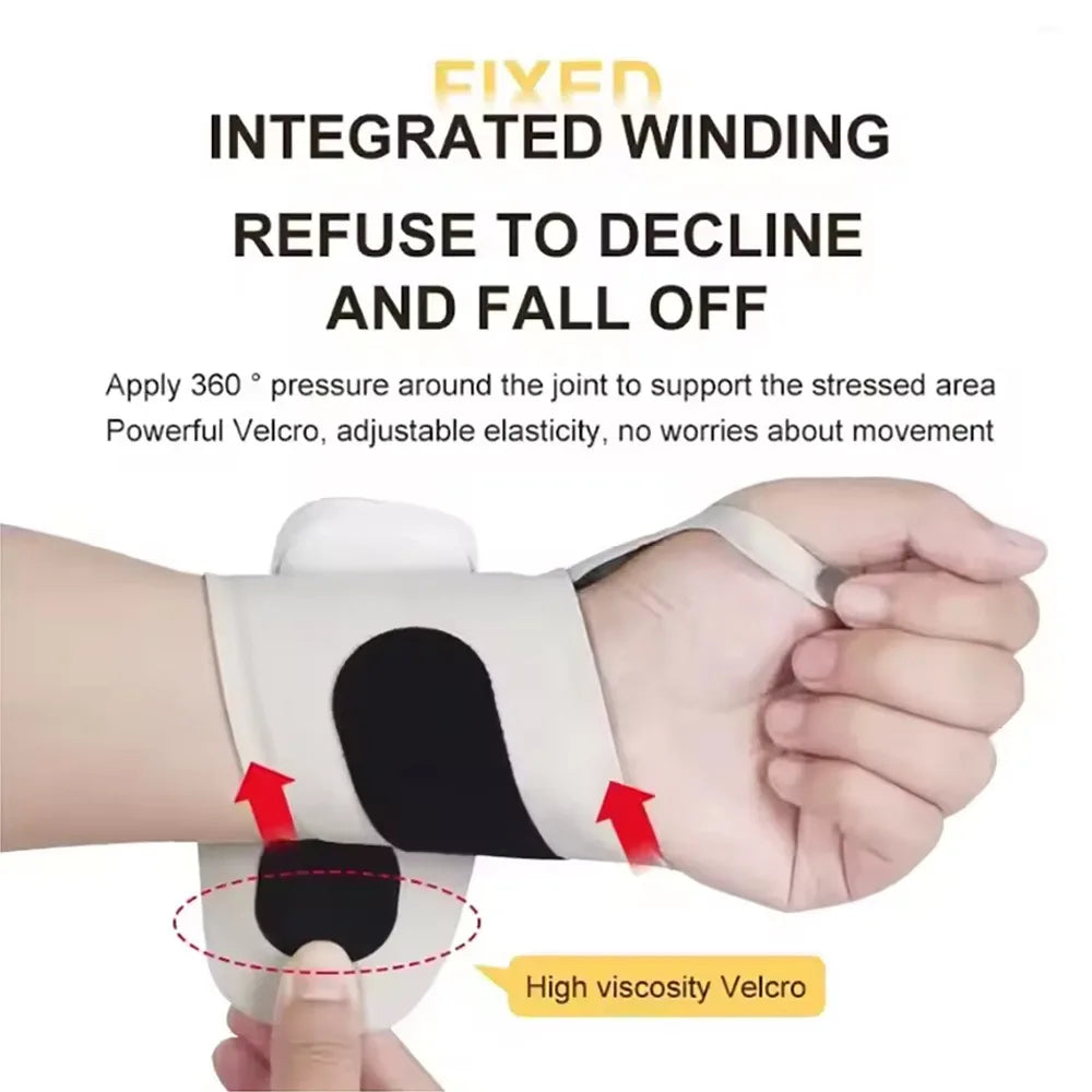 EMS Wrist Massager Cordless USB-C 10 Modes Adjustable Brace