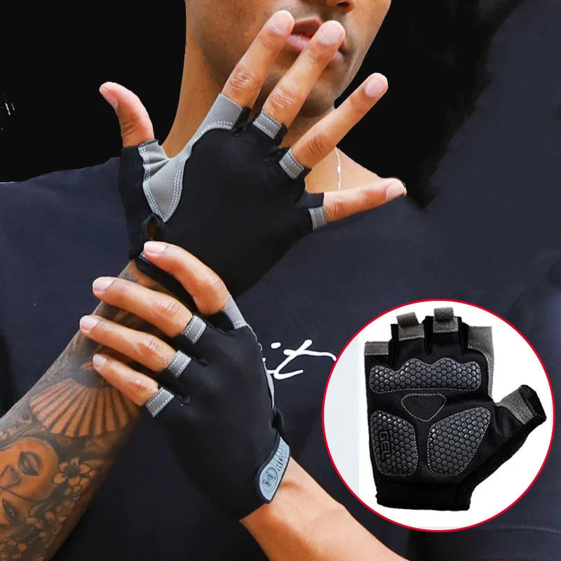 Fingerless Gym Gloves Anti-Slip Breathable for Men & Women