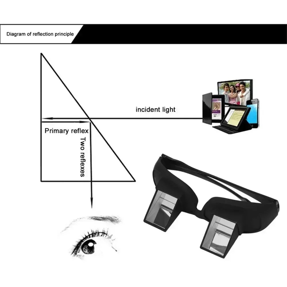 Lazy Reading Glasses with Prism Lens Bed Periscope