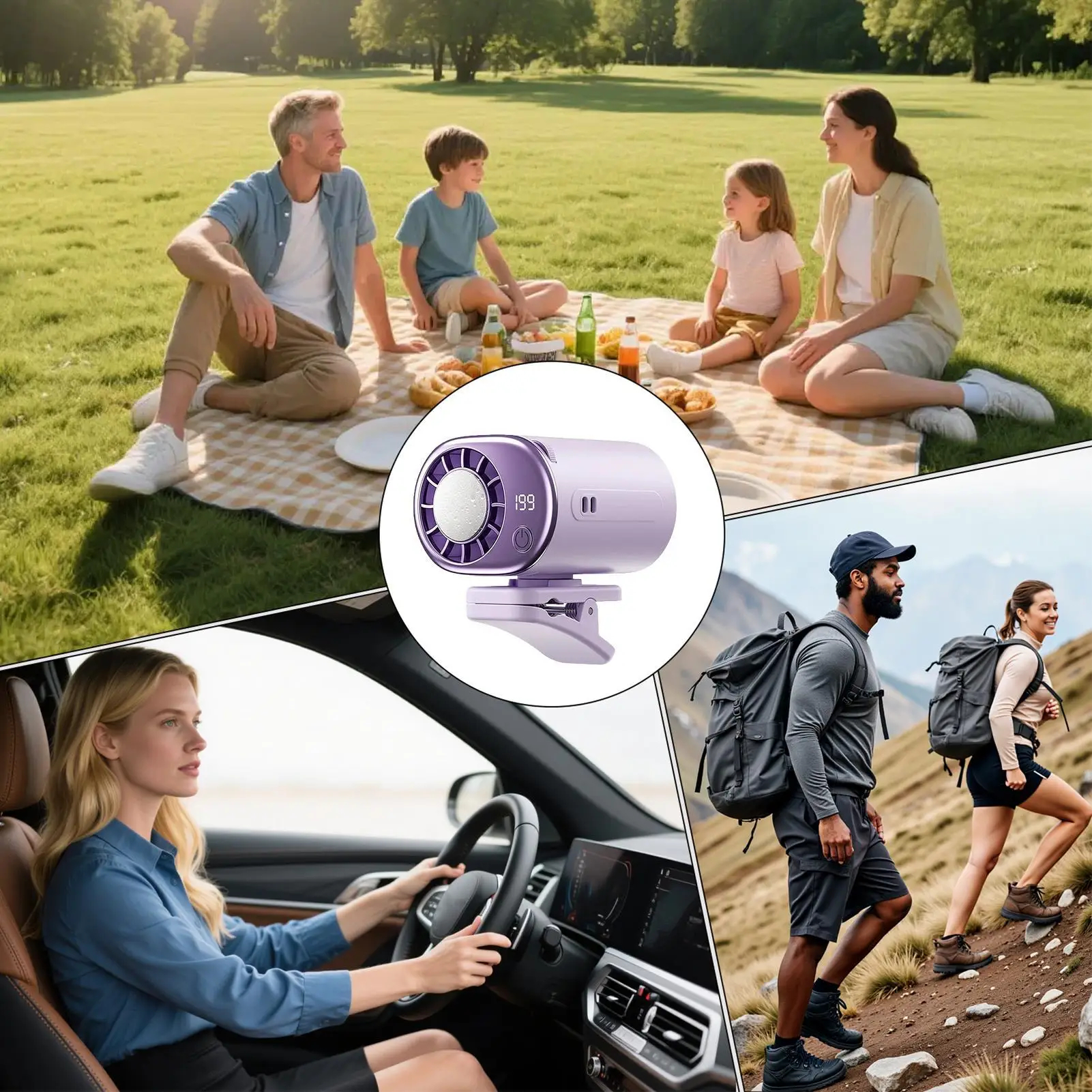 Portable Clip-On Cooling Fan 199 Speeds Semiconductor