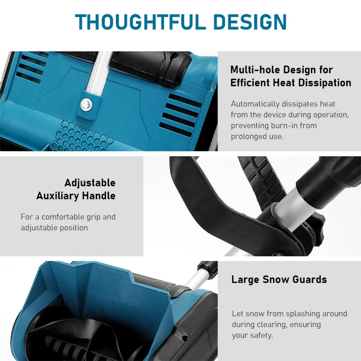 Cordless Electric Snow Shovel with Adjustable Shaft, Tool Only