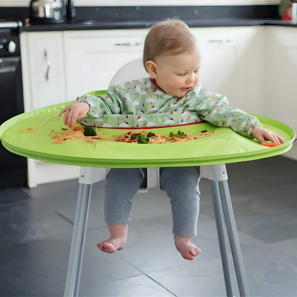 Baby Self-Feeding High Chair Catch Mat with Raised Edges