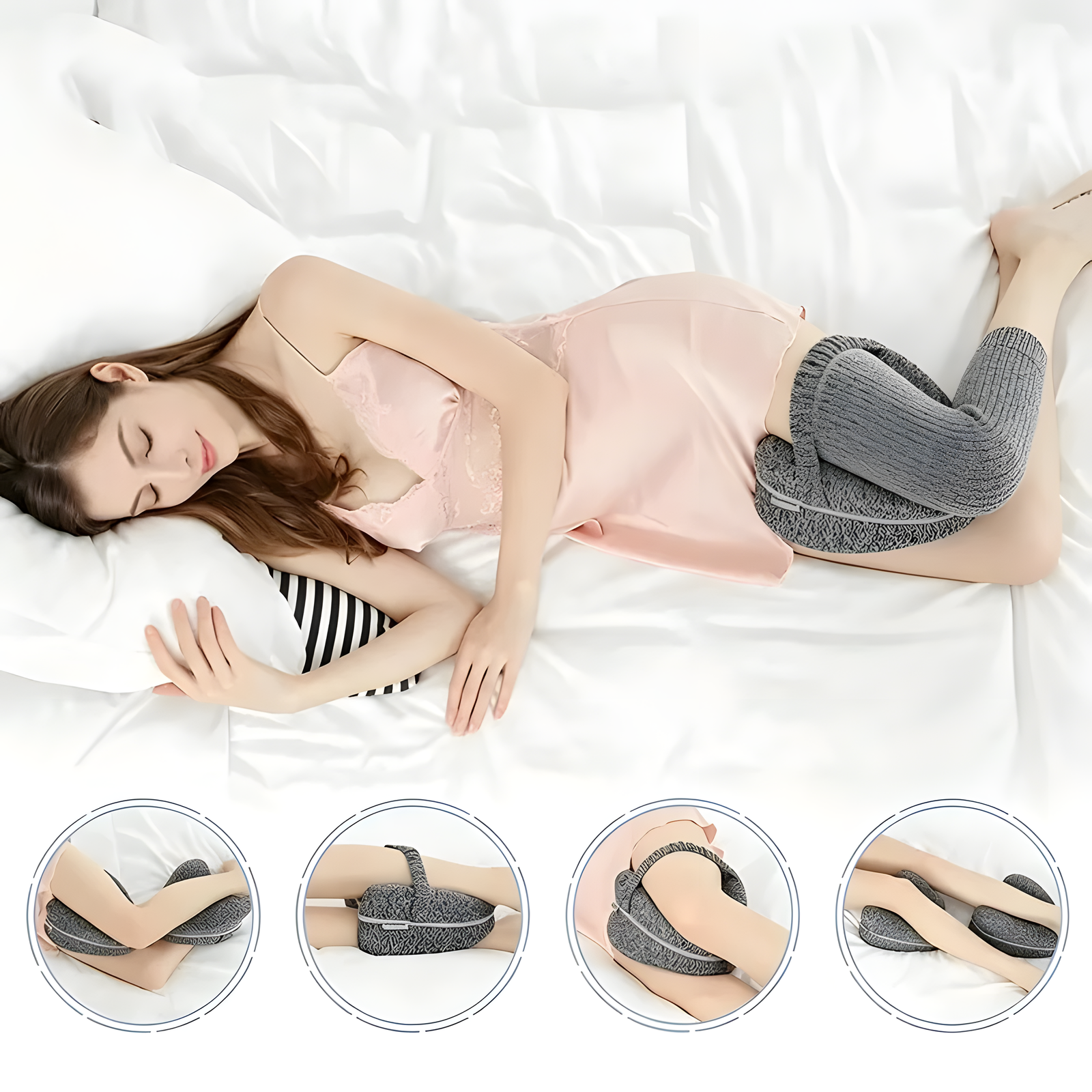 Heart-Shaped Leg Pillow – Memory Foam Knee Support Cushion