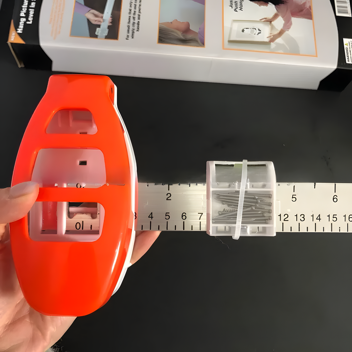 Picture Hanging Measuring Ruler, Sliding Handles & Level