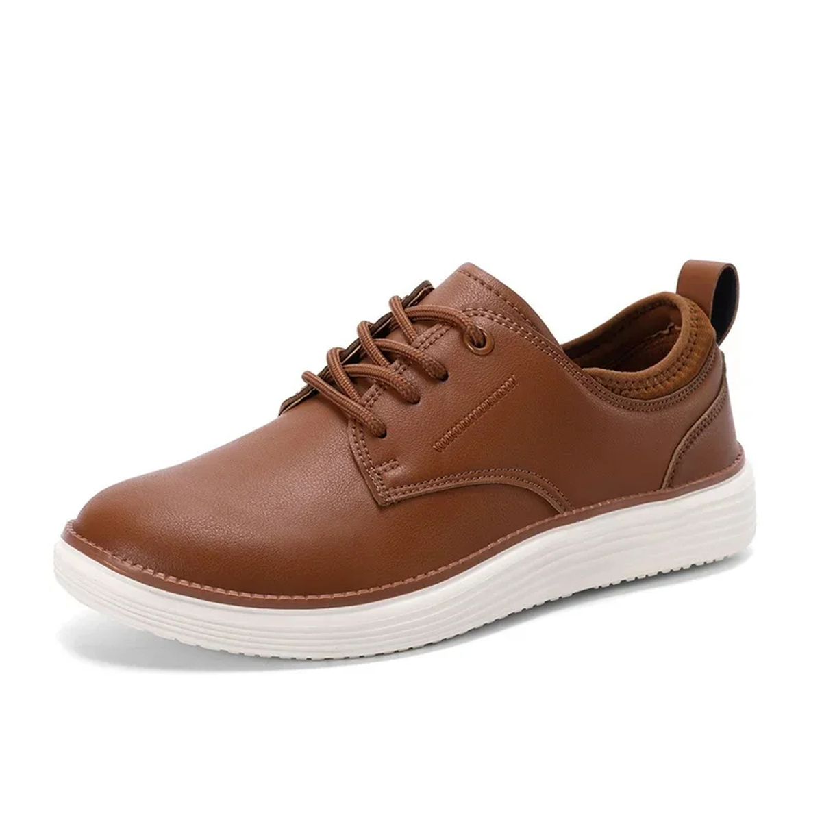 Men's Lace-Up Court Sneakers with Bright Contrast Sole