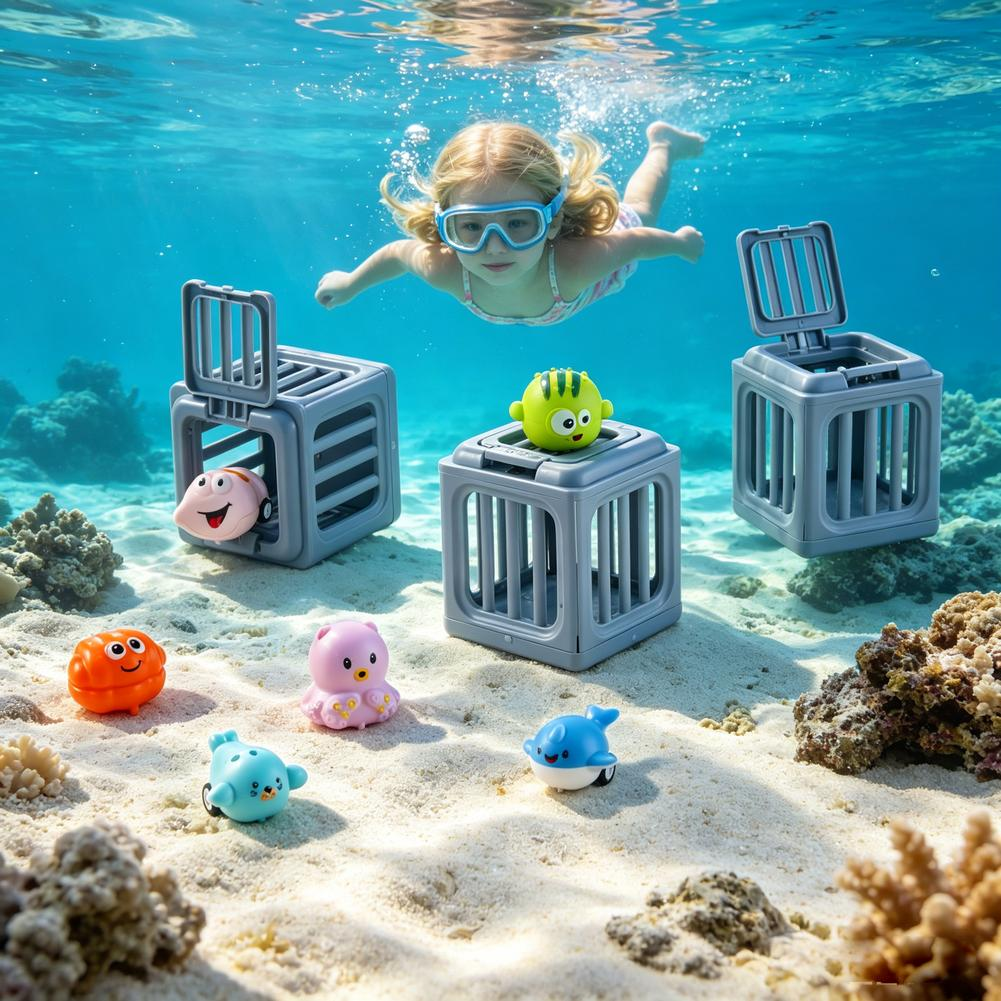 Underwater Rescue Toy Set Ocean Animal Dive Toys for Kids