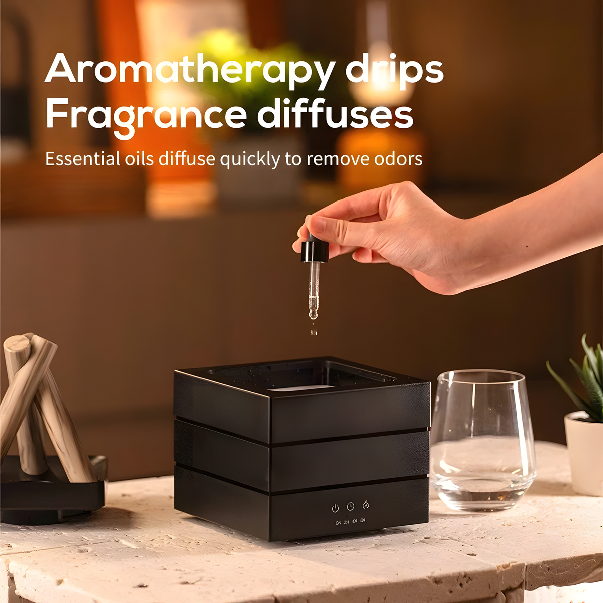 Flame Aroma Diffuser, Campfire Design, Remote & Timer