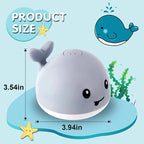 Rechargeable Whale Bath Toy - Light-Up Water Spray | Auto-Sensing Baby Bath Toy