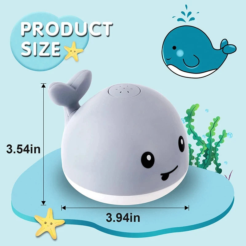 Rechargeable Whale Bath Toy - Light-Up Water Spray | Auto-Sensing Baby Bath Toy