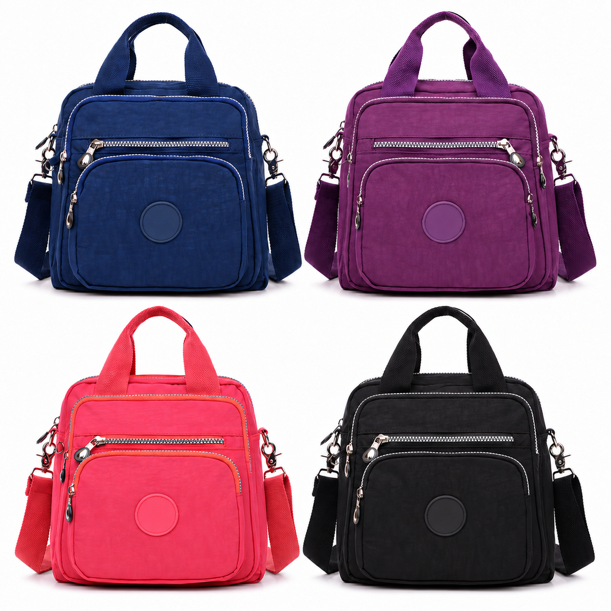 Multi-Pocket Nylon Convertible Backpack for Everyday Carry