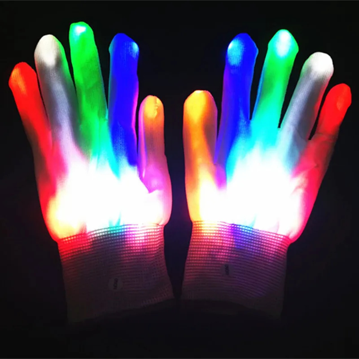 LED Light-Up Gloves with Fingertip Lights for Parties