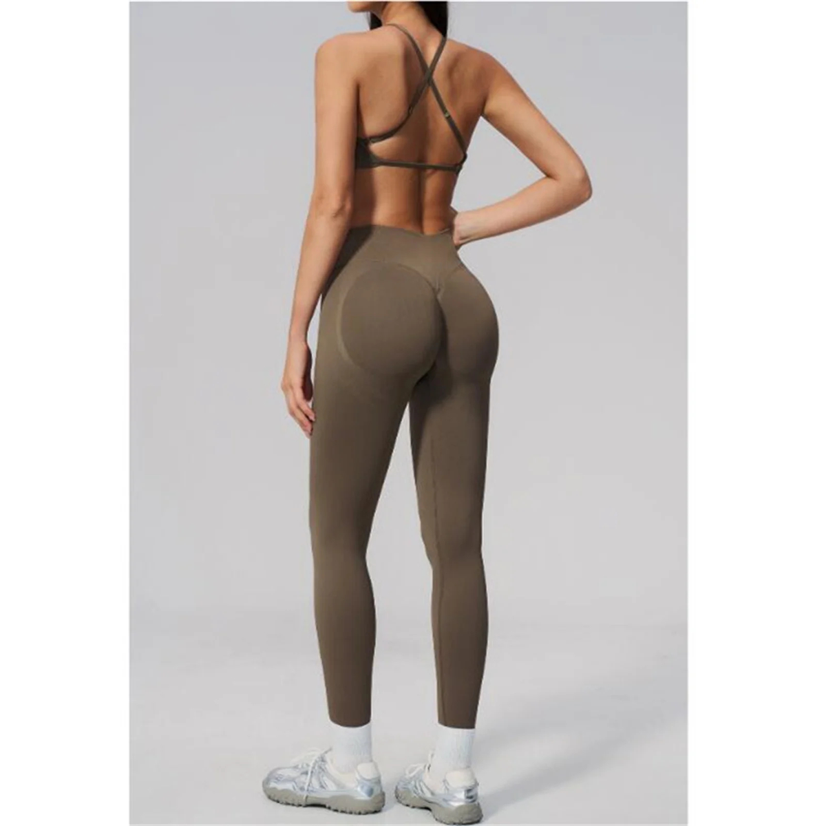Women's Cross-Back Sports Bra and High-Waist Leggings Set