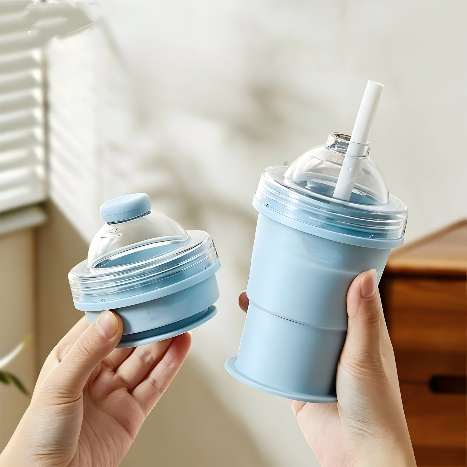 Foldable Silicone Ice Maker Cup with Straw & Lid – Freezer Safe