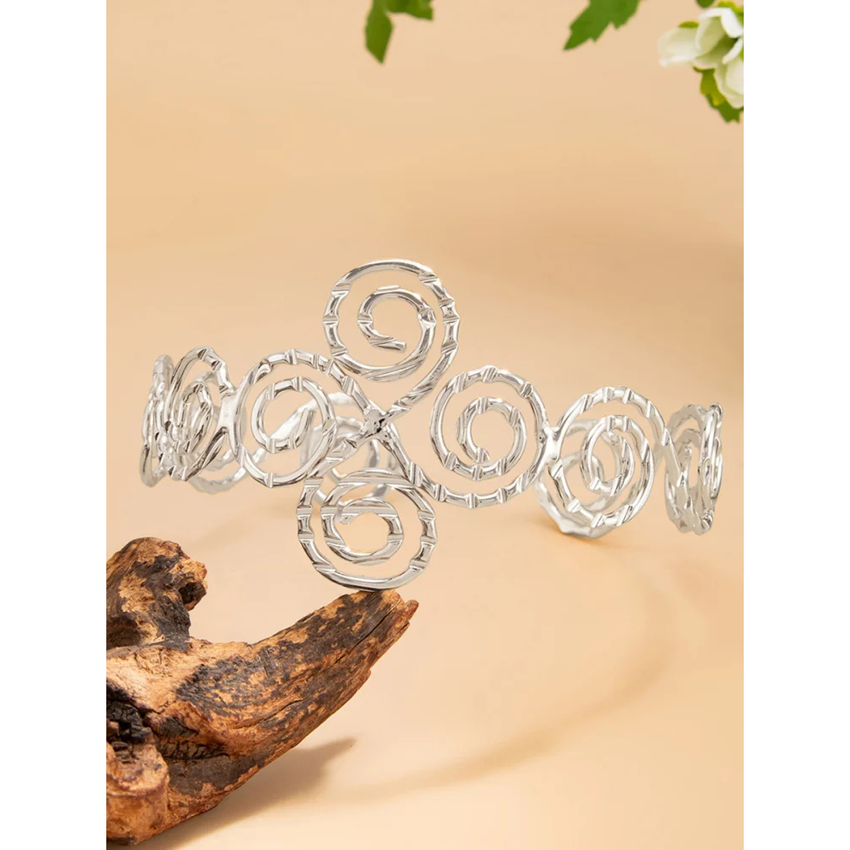Spiral Armlet, Openwork Upper Arm Cuff in Gold or Silver Tone