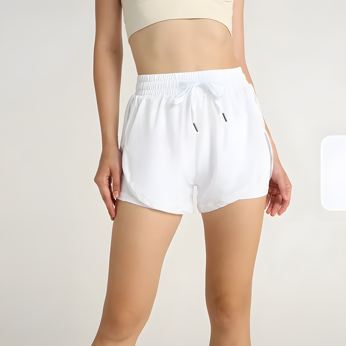 Women's High-Waist 2-in-1 Workout Shorts with Inner Pocket