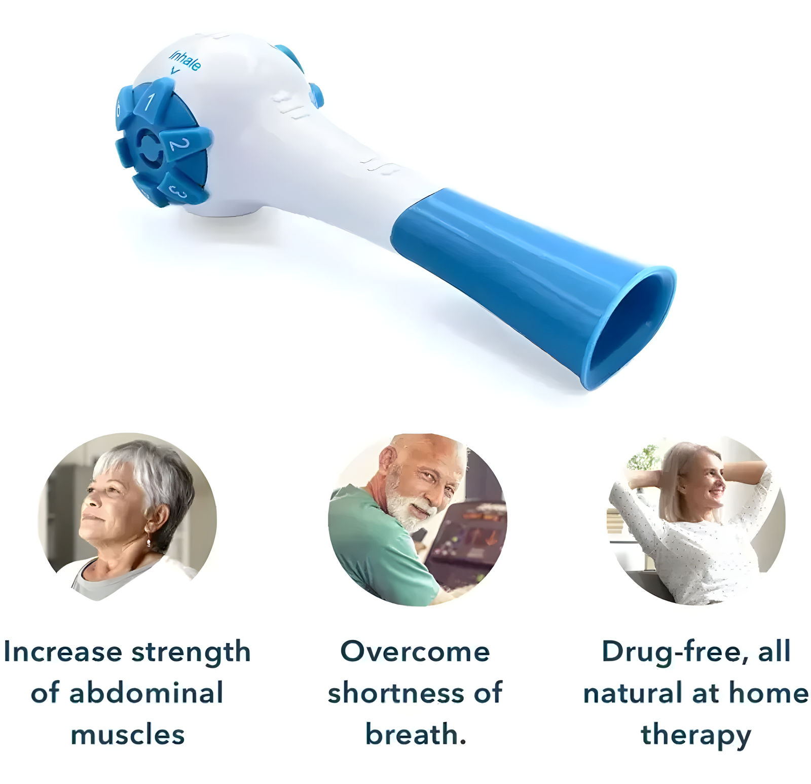 Handheld Breathing Trainer Adjustable Resistance Compact