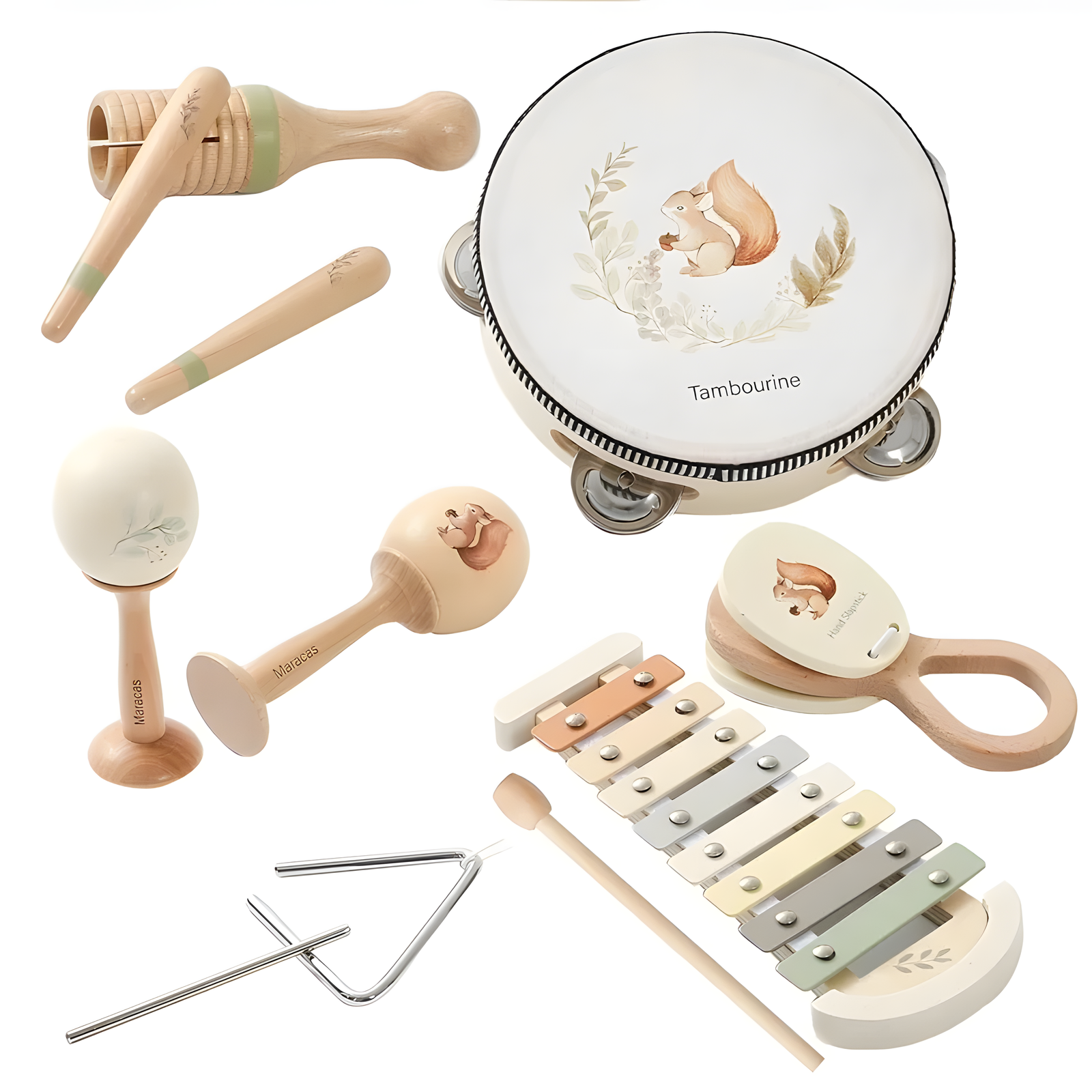 Wooden Children's Music Set Xylophone Drum & Rhythm Kit