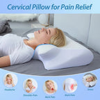 Memory Foam Cervical Pillow - Ergonomic Neck Support | Cooling Arc-Chill Cover