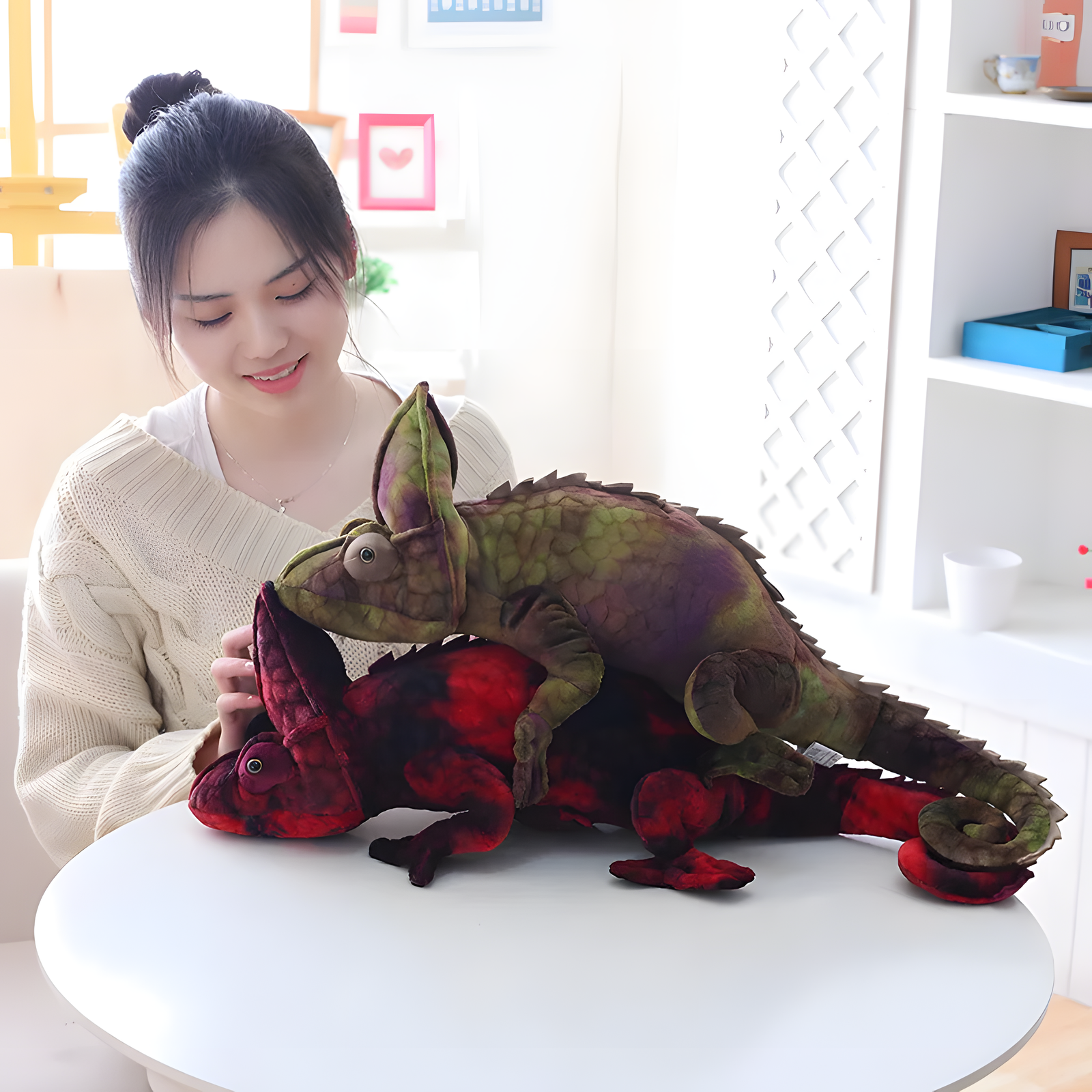 Realistic Chameleon Plush Toy 70cm & 1m Reptile Stuffed Animal