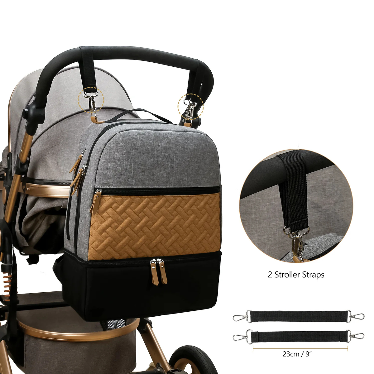 Insulated Diaper Backpack with Separate Lower Compartment