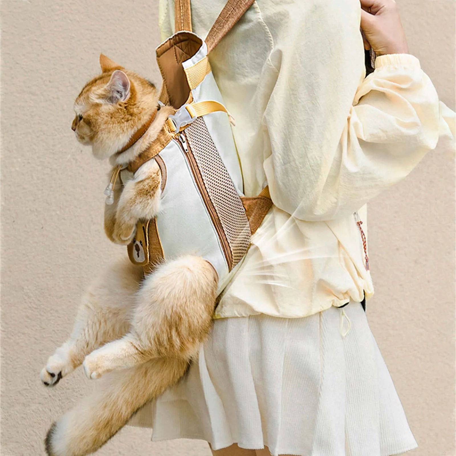Pet Carrier Backpack Bear Design Front & Back Wear
