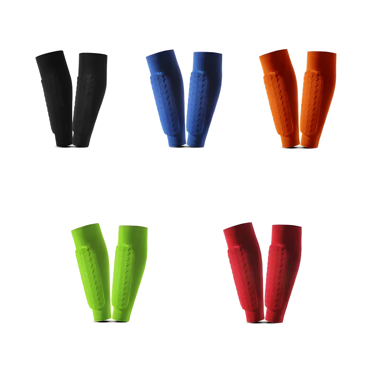 Black Honeycomb-Padded Calf Sleeves for Sports and Training