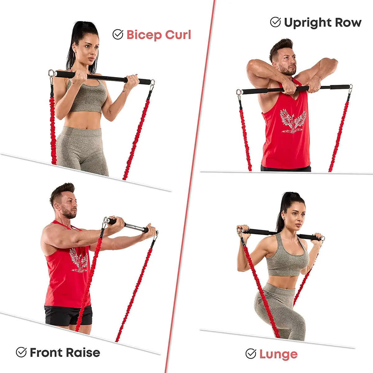Resistance Tube Band Set for Home Strength Training Workouts