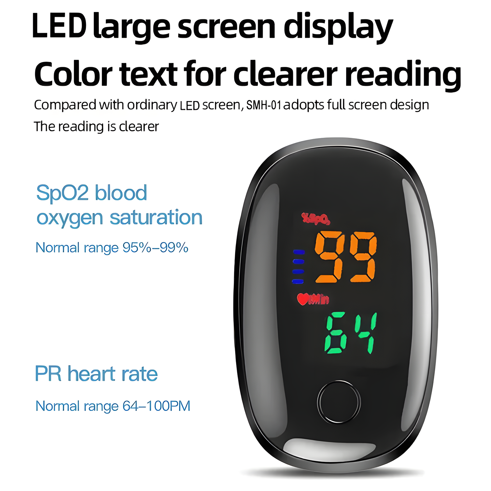 Fingertip Pulse Oximeter SpO2 Heart Rate Monitor LED TFT