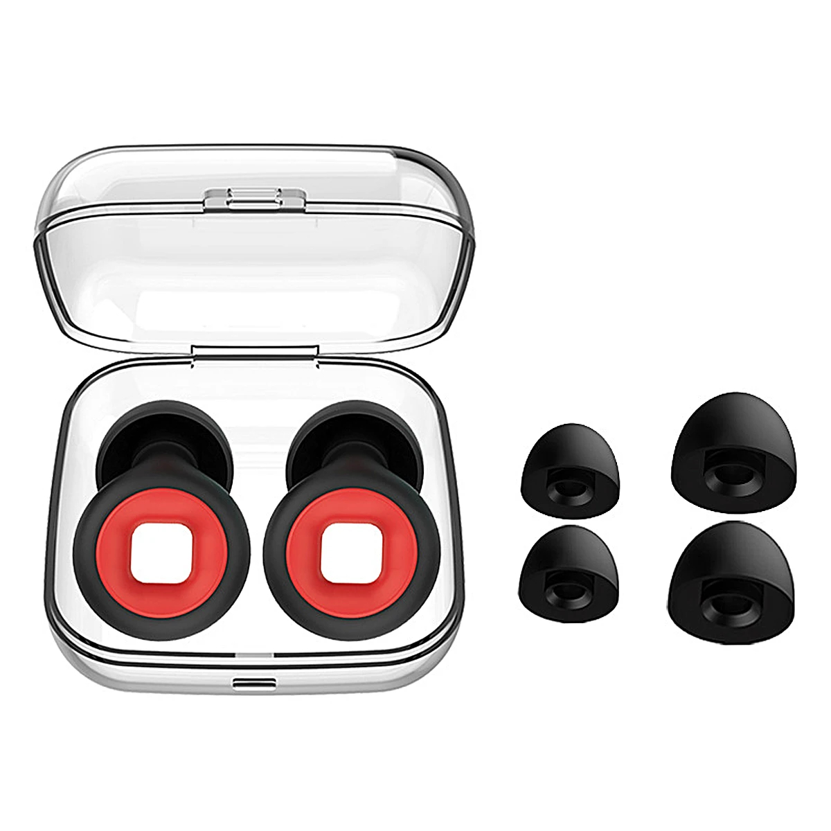 Reusable Noise-Reducing Earplugs with Two Pairs and Case
