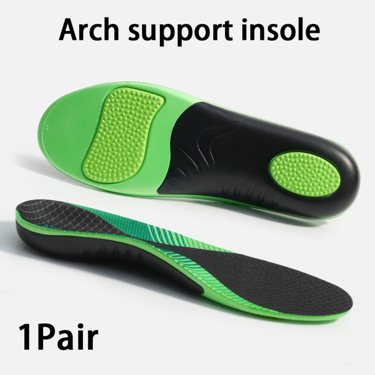 Contoured Full-Length Shoe Insoles in Six Paired Sizes
