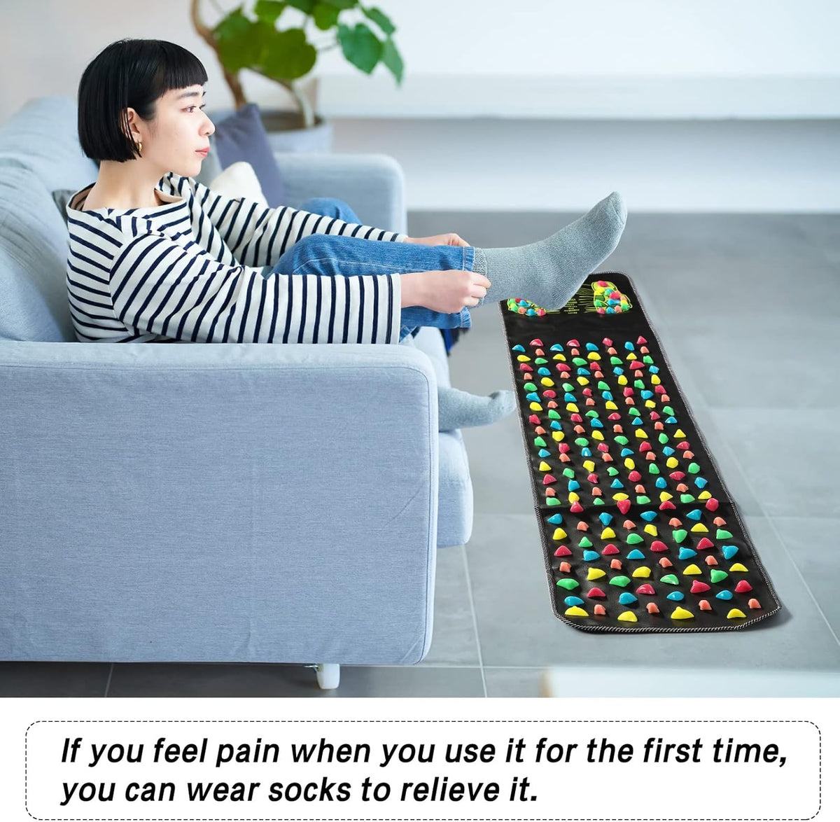 Acupressure Foot Massage Mat with Non-Slip Base for Home and Office