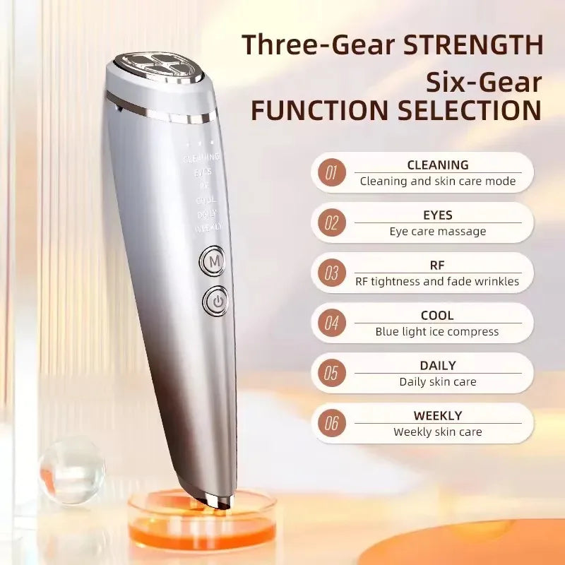 6-in-1 EMS Facial Beauty Device - RF, LED Light Therapy & Hot/Cold Modes - TradixPro