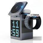 6-in-1 Magnetic Wireless Charging Station with Bluetooth Speaker & LED Light - TradixPro