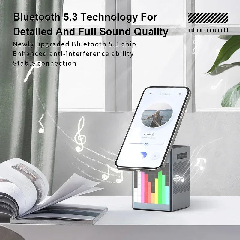 6-in-1 Magnetic Wireless Charging Station with Bluetooth Speaker & LED Light - TradixPro
