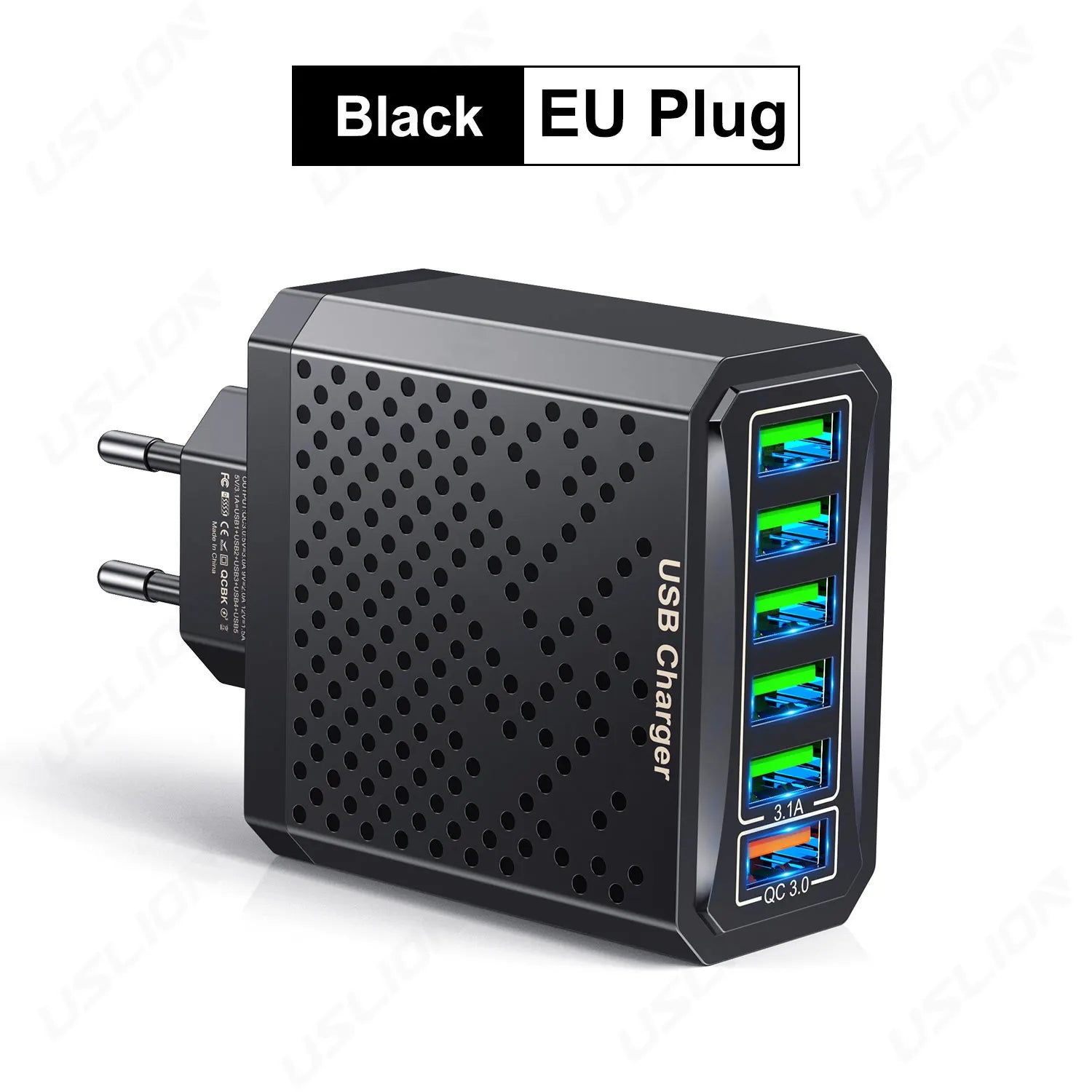 6-in-1 USB Charger QC3.0 - Fast Charging Station for Multiple Devices - TradixPro