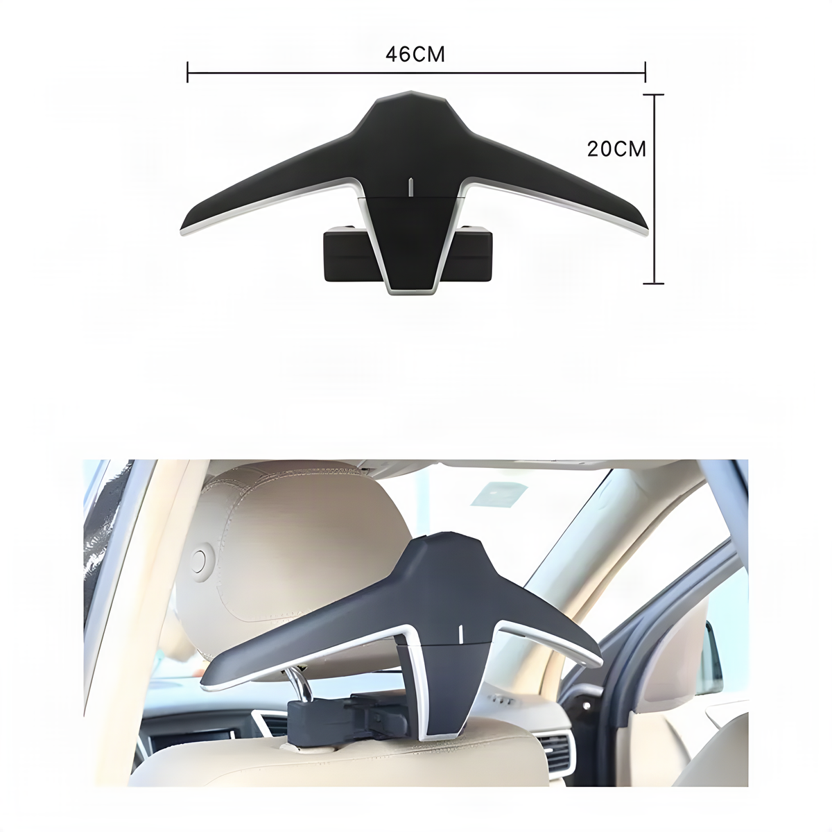 Folding Car Headrest Clothes Hanger for Jackets and Shirts