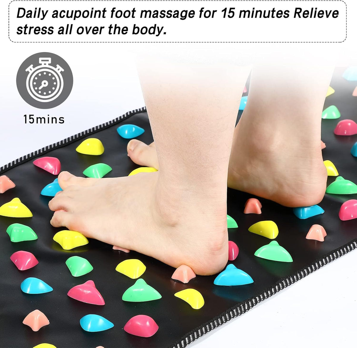Acupressure Foot Massage Mat with Non-Slip Base for Home and Office