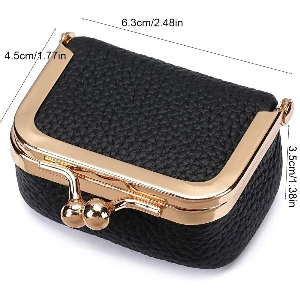 Black textured jewelry box with gold clasp and dimensions indicated
