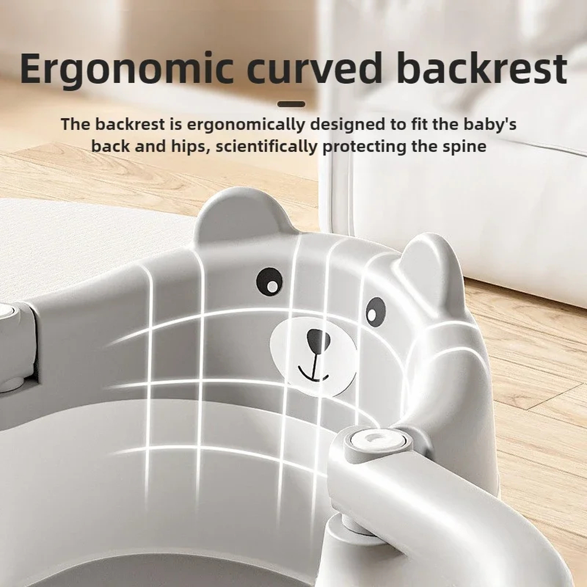 Foldable Baby Bath Support Seat with Suction-Style Feet