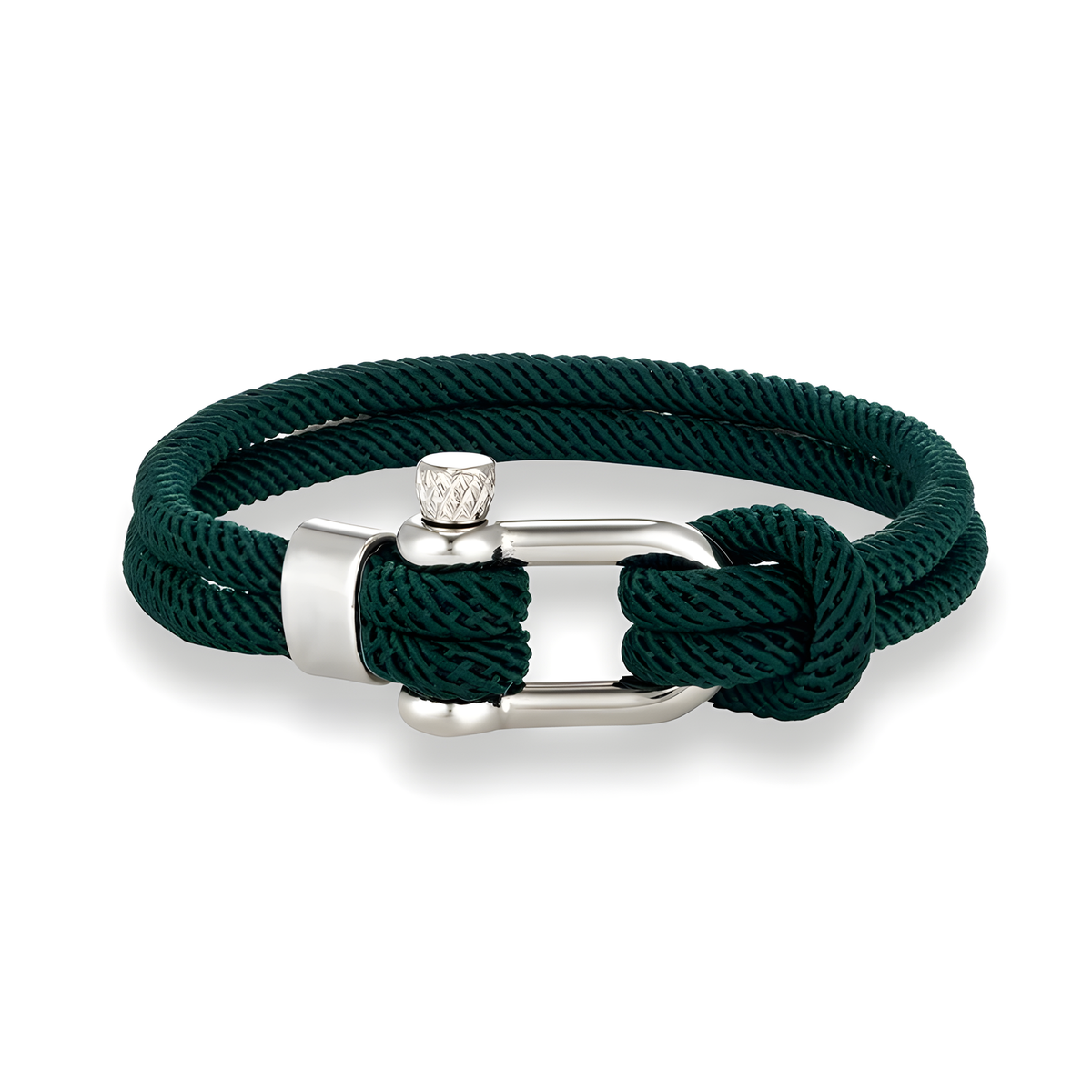 Braided Cord Bracelet, Nautical Shackle Clasp, Six Colors